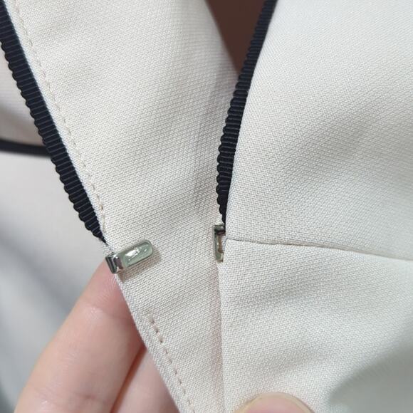 NAF NAF No Lapel Blazer Light Baby Pink Black Trim Women's Size S - Picture 6 of 9